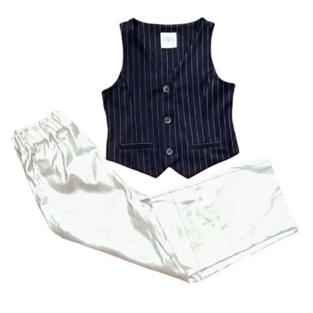 Zara Blue & Silver Vest & Pants Set(Size 8-9yrs)